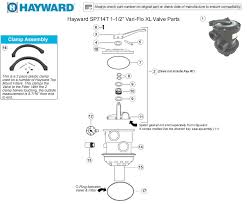 Hayward SP0714T 1.5" Vari-Flo Top Mt. Valve w/ Replacement Parts List